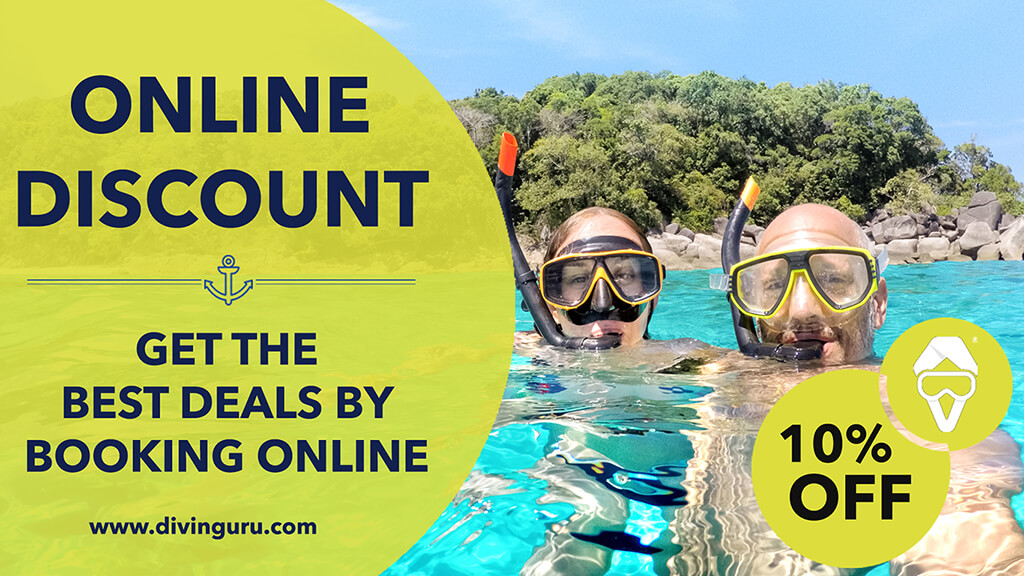 Book online and enjoy discount 10% OFF diving and activities with divinguru