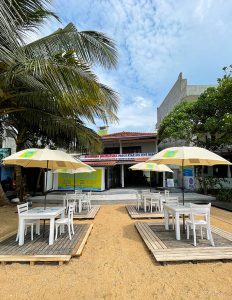 our diving centre directly on Unawatuna Beach in south Sri Lanka, Divinguru Unawatuna beach view